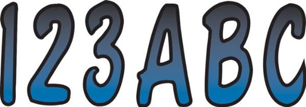 Picture of Hardline Letter-Number Kit Blu-Blk