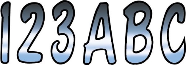 Picture of Hardline Letter-Number Kit Chr-Blk