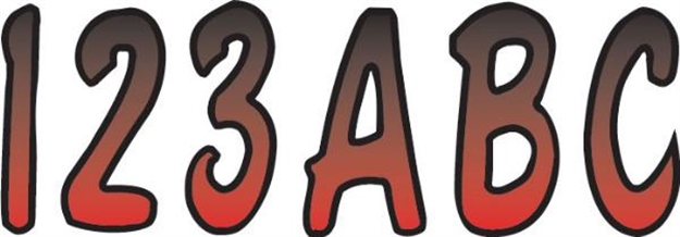 Picture of Hardline Letter-Number Kit Red-Blk