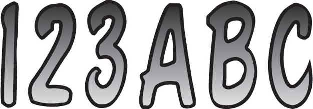 Picture of Hardline Letter-Number Kit Sil-Blk Sibkg200