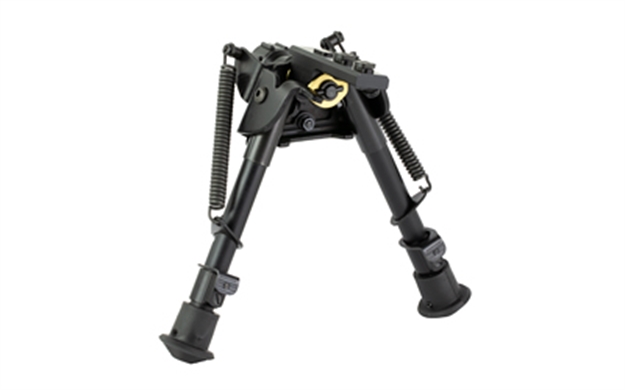 Picture of Harris Bipods S-Brmm-Lok Swivel BR M-Lok, 6-9", Black Steel/Aluminum, Notched Legs, Rubber Feet SBRMMLOK 051156113267