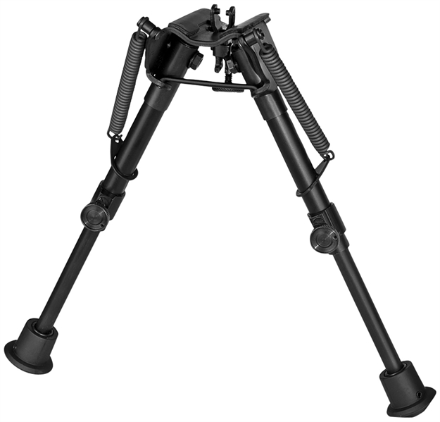 Picture of  Harris Bipods 1A2-Br2 Non-Swivel BR Swivel Stud, 6-9", Black Steel/Aluminum, Self Leveling Legs, Rubber Feet (No Sling Stud Provision)