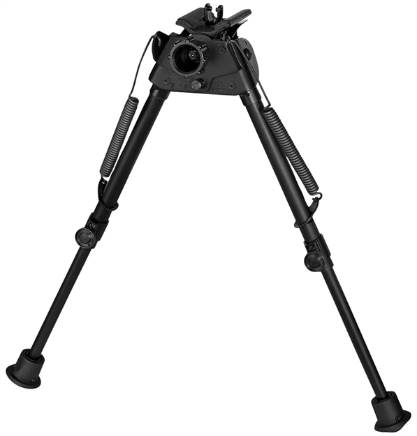 Picture of  Harris Bipods S-L2 Swivel L Swivel Stud, 9-13", Black Steel/Aluminum, Self-Leveling Legs, Rubber Feet