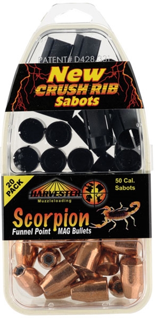 Picture of Harvester Muzzleloaders Scorpion 50Cal 260Gr .451 Funnel Point Sabot 20Pk H65026