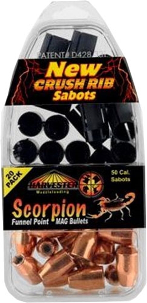 Picture of Harvester Muzzleloaders Scorpion 50 Cal 240Gr .451 Funnel Point 20Pk H65240 743491652401