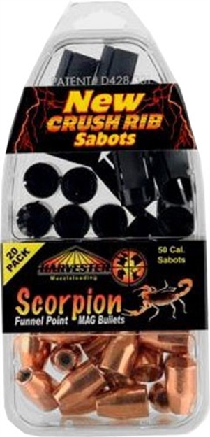 Picture of Harvester Muzzleloaders Scorpion 50Cal 260Gr .451 Funnel Point Sabot 20Pk H65026 743491650261