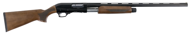 Picture of  Hatfield Gun Company Usp12w Pas  12 Gauge Pump 3" 4+1, 28" Blue Oxide 28" Smooth Bore/Vent Rib Barrel, Black Anodized Aluminum Receiver, Turkish Walnut Wood Stock, Right Hand 851799004812
