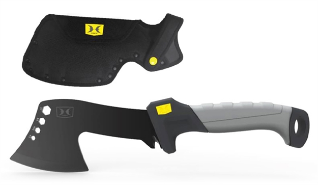 Picture of Hawk Hwkhatch Hatchet  2.50" Stainless Steel Axe Style Blade W/Black Tini Finish, Black/Gray Grn W/Rubber Overlay Handle, 9.46" Long HWK-HATCH 888151029688