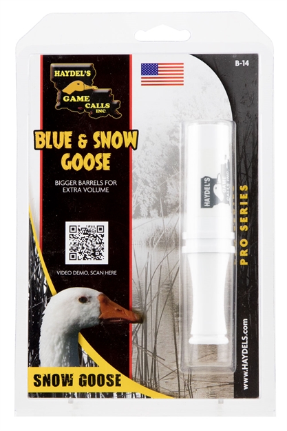 Picture of Haydel's Game Calls B14 Blue & Snow Goose  Open Call Attracts Geese White Plastic B-14 086666700157
