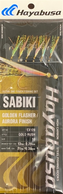 Picture of Hayabusa Golden Flasher Sabiki Size: 10, 6-Hooks, Main 21Lb And Branch 13Lb Test Line