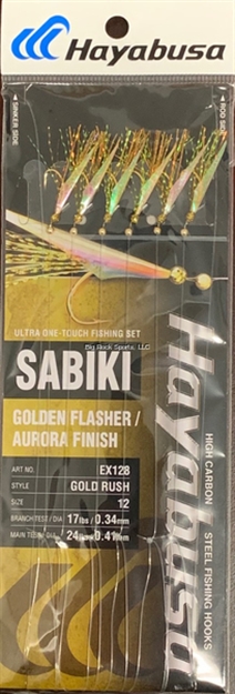 Picture of Hayabusa Golden Flasher Sabiki Size: 12, 6-Hooks, Main 24Lb And Branch 17Lb Test Line