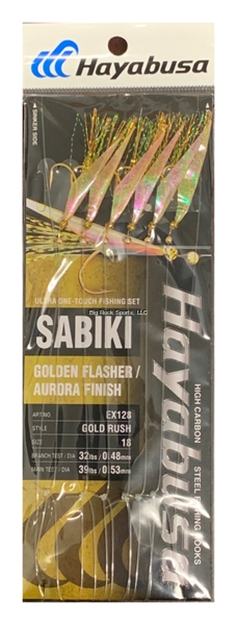Picture of Hayabusa Golden Flasher Sabiki Size: 18, 6-Hooks, Main 39Lb And Branch 32Lb Test Line