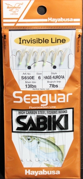 Picture of Hayabusa Hage-Aurora Sabiki Rig Fluorocarbon Sz6 12Us 6Hooks