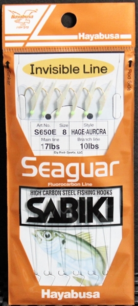 Picture of Hayabusa Hage-Aurora Sabiki Rig Fluorocarbon Sz8 6Us 6Hooks