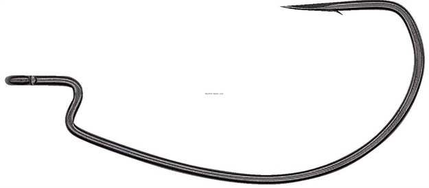 Picture of Hayabusa Power Stage Wide Gap Offset Hook Size: 3/0, Color: Black Matte 6/Pack