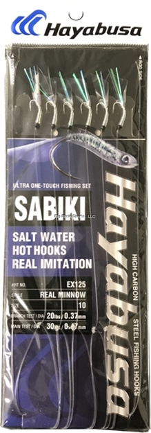 Picture of Hayabusa Real Minnow Sabiki Size: 10, 6 Hooks, Main 30Lb And Branch 20Lb Test Line