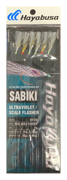 Picture of Hayabusa Real Scale Flasher Sabiki Size: 10, 6-Hooks, Main 25Lb And Branch 13Lb Test Line