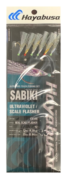 Picture of Hayabusa Real Scale Flasher Sabiki Size: 12, 6-Hooks, Main  25Lb And Branch 13Lb Test Line