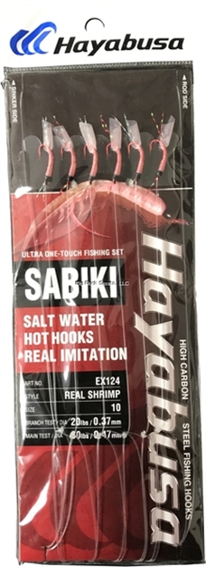 Picture of Hayabusa Real Shrimp Sabiki Size: 10, 6 Hooks, Main 30Lb And Branch 20Lb Test Line