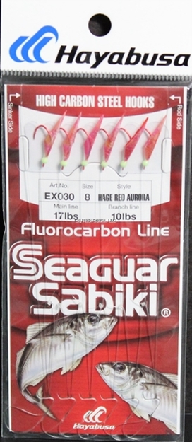 Picture of Hayabusa Sabiki Seaguar Red Hook Red Aurora SZ 8 (6 Hooks)