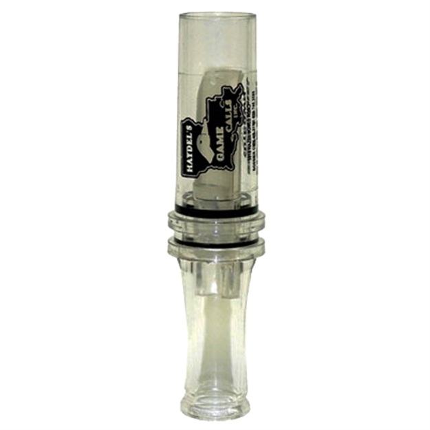 Picture of  Haydel's Game Calls Bc10 Big Barreled  Open Call Single Reed Mallard Sounds Attracts Ducks Clear Plastic