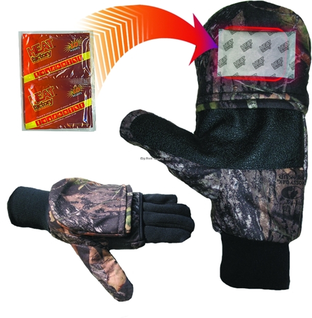 Picture of Heat Factory, Inc. Heated Pop Top Gloves, Pr, Mossy Oak W/Liner, Large