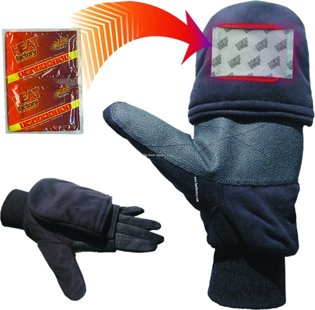 Picture of Heat Factory, Inc. Heated Pop Top Gloves, Pr, Black W/Liner, Large