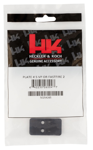 Picture of  Heckler & Koch 50254265 Optic Plate #5 Black Steel, Fits Heckler & Koch Vp9 OR Burris/Vortex Pattern Footprint Mount 642230260047