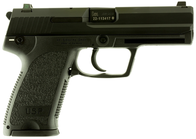 Picture of Heckler & Koch 704001Lela5 Usp40c V1 *Ca/Ma Compliant* 
40 Smith & Wesson (S&W) Single/Double 3.58" 10+1 Black Polymer Grip/Frame Grip Blued Steel Slide