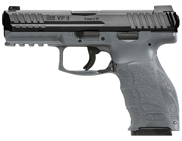 Picture of  Heckler & Koch 81000230 Vp9  9Mm Luger 4.09" 17+1 (3) Gray Finish Frame With Black Steel Slide, Interchangeable Backstrap Grip & Night Sights