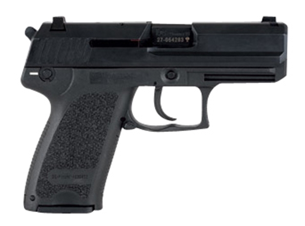Picture of  Heckler & Koch 81000339 Usp V1 Compact Frame 40 S&W 10+1, 3.58" Black Polygonal Rifled Barrel, Black Serrated Steel Slide, Black Polymer Frame, Black Polymer Grip, Night Sights, Bobbed Hammer, Ambidextrous