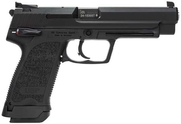 Picture of Heckler & Koch 81000363 Usp Expert V1 9Mm Luger 18+1, 5.19" Black Polygonal Rifled Barrel, Black Serrated Steel Slide, Black Polymer Frame, Black Polymer Grip Ambidextrous M709080F-A5 642230247352