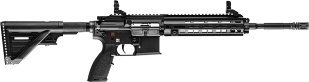 Picture of  Heckler & Koch 81000402 Heckler & Koch 416  22 LR 10+1 16.10" Black Steel Threaded Barrel Aluminum W/M-Lok & Picatinny Rail Black Aluminum Receiver Black Retractable Stock Right Hand