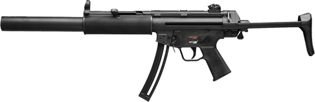 Picture of  Heckler & Koch 81000468 Mp5  Full Size 22 LR 25+1 16.10" Black Steel Barrel. Black Retractable Black Polymer Stock & Grips 642230262072