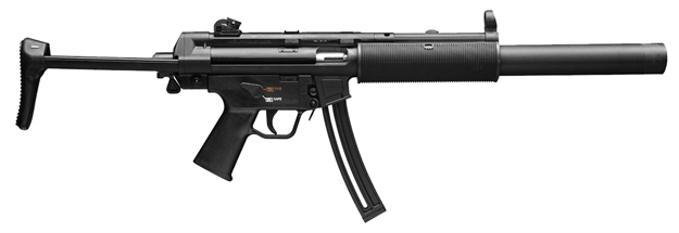 Picture of  Heckler & Koch 81000468 Mp5  Full Size 22 LR 25+1 16.10" Black Steel Barrel. Black Retractable Black Polymer Stock & Grips
