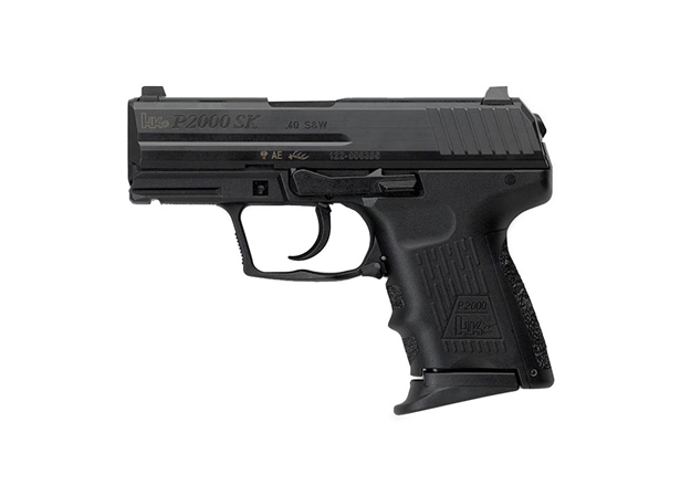 Picture of  Heckler & Koch 81000060 P2000 SK V3 Sub-Compact Frame 40 S&W 9+1, 3.26" Black Steel Barrel, Serrated Steel Slide, Polymer Frame W/Picatinny Rail, Black Polymer Grip, Ambidextrous 642230260870