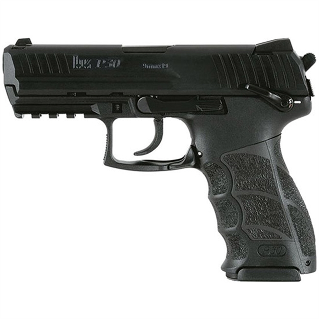 Picture of Heckler & Koch 81000105 P30 V1 Light Lem 9Mm Luger 10+1 3.85" Black Polygonal Rifled Barrel, Black Serrated Steel Slide, Black Polymer Frame W/Picatinny Rail, Black W/Interchangeable Backstrap Grip, Ambidextrous 730901A5