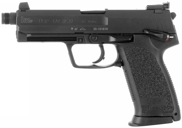 Picture of Heckler & Koch 81000350 Usp Tactical V1 Sa/Da 45 Acp 5.09" TB 12+1 (2) Black Polymer Frame Black Steel Slide Black Polymer Grip Manual, Decocker M704501T-A5 642230244825
