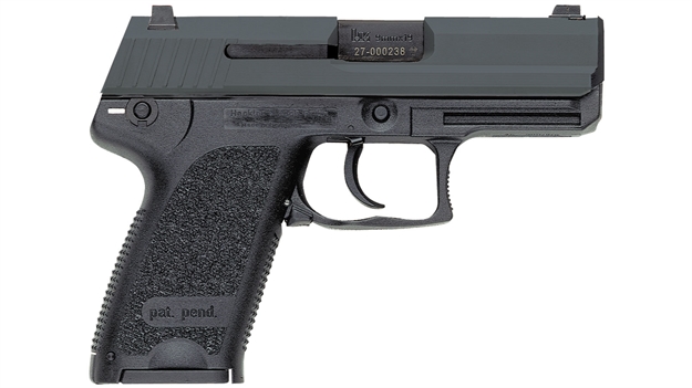 Picture of Heckler & Koch 81000330 Usp  Compact Frame 9Mm Luger 13+1, 3.58" Black Polygonal Rifled Barrel, Black Serrated Steel Slide, Black Polymer Frame, Black Polymer Grip, Night Sights, Bobbed Hammer, Ambidextrous 709031LE-A5