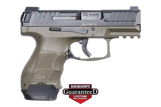 Picture of Heckler & Koch 81000648 Vp9sk Subcompact 9Mm Luger 3.39" (1) 10+1, (1) 13+1 Black Steel Slide Green Polymer Frame/Interchangeable Backstraps Includes 2 Mags