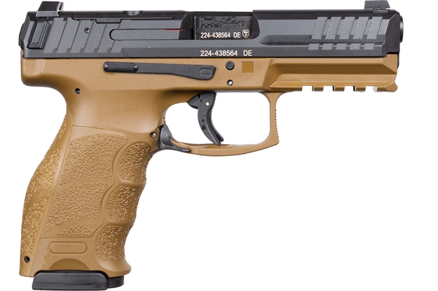 Picture of  Heckler & Koch 81000608 Vp9b  Full Size 9Mm Luger 17+1 4.09" Polygonal Rifled Barrel, Flat Dark Earth Cerakote Night Sights/Optic Ready/Serrated Slide, Flat Dark Earth Polymer Frame W/Picatinny Rail, Ambidextrous