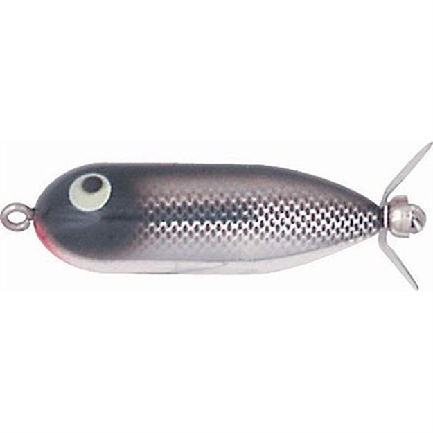 Picture of Heddon Baby Torpedo Topwater Prop Bait, 2 1/2", 3/8 Oz, Black Shiner, Floating X0361NBL
