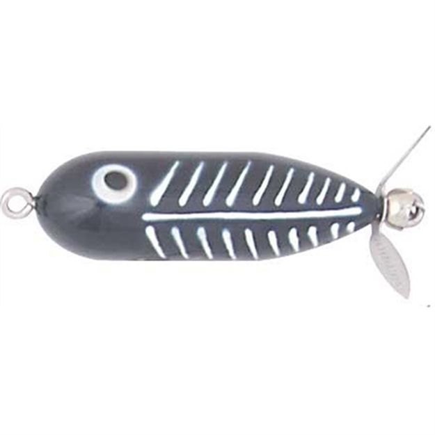Picture of Heddon Baby Torpedo Topwater Prop Bait, 2 1/2", 3/8 Oz, Black Minnow, Floating X0361XBW
