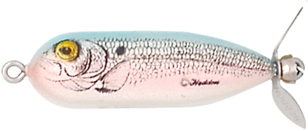 Picture of Heddon Baby Torpedo Topwater Prop Bait, 2 1/2", 3/8 Oz, Blue Shad, Floating