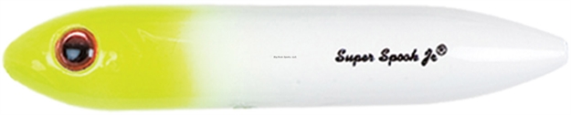 Picture of Heddon Super Spook Jr. Topwater Bait, 3 1/2", 1/2 Oz, White Chartreuse Head, Floating