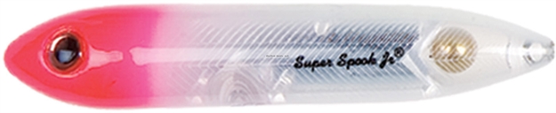 Picture of Heddon Super Spook Jr. Topwater Bait, 3 1/2", 1/2 Oz, White Pink Silver Insert, Floating