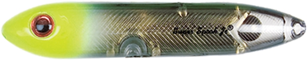 Picture of Heddon Super Spook Topwater Bait, 5", 7/8 Oz, Black Chartreuse Gold Insert, Floating