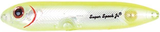 Picture of Heddon Super Spook Topwater Bait, 5", 7/8 Oz, Chartreuse/Silver Insert, Floating