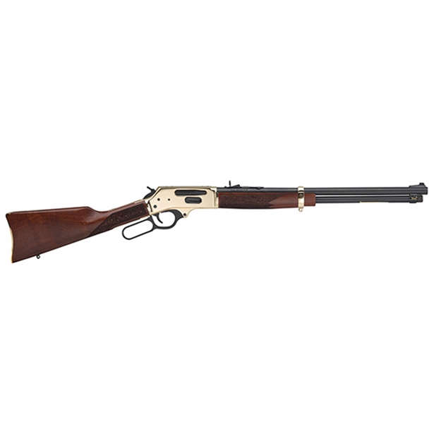 Picture of Henry H0243855 Side Gate  Full Size 38-55 Win 5+1 20" Blued Steel Barrel, Polished Brass Receiver, American Walnut Stock Right Hand H024-3855 619835060464