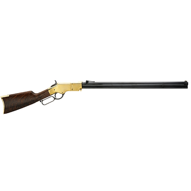 Picture of  Henry H011c Original  Full Size 45 Colt (Long Colt) 13+1 24.50" Blued Octagon Barrel, Polished Brass Receiver, Fancy American Walnut Wood Stock, Brass Buttplate/Pad Right Hand